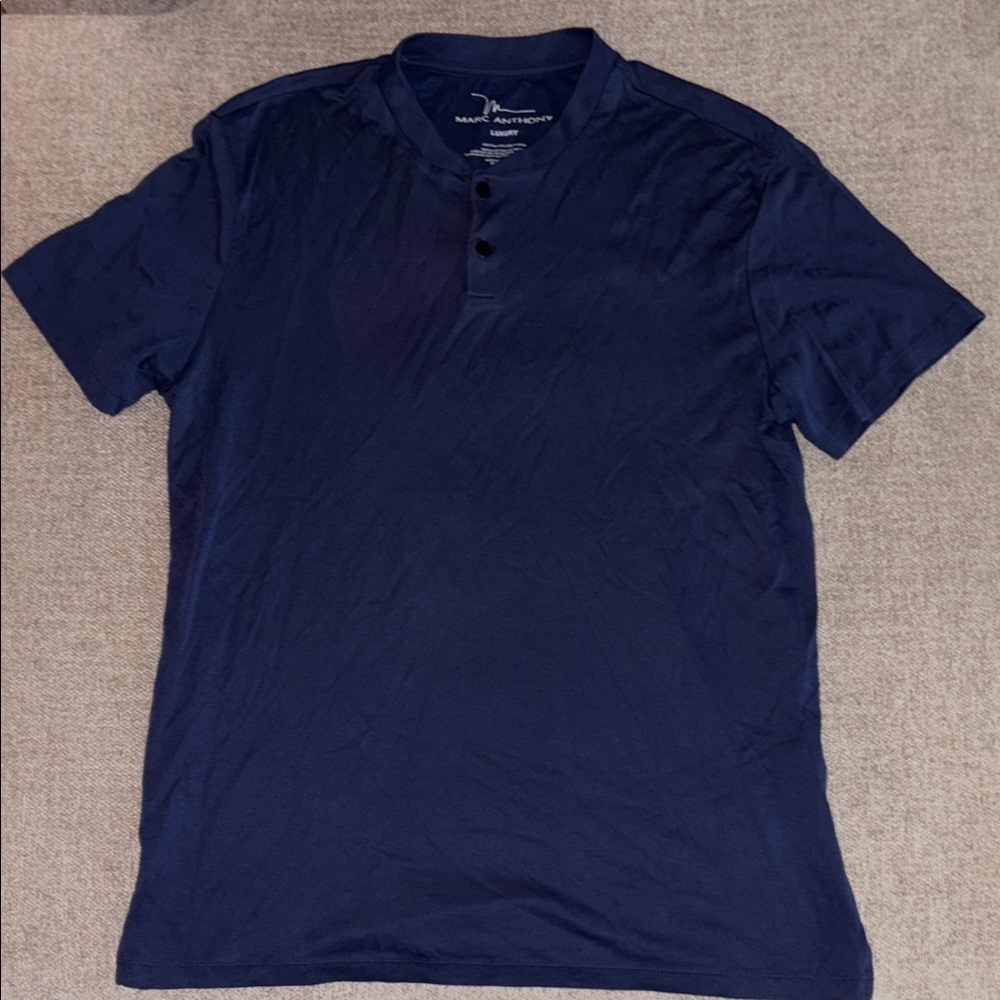 TWO SHIRTS: BLUE AND RED Marc Anthony Blue Casual Button Down Shirt